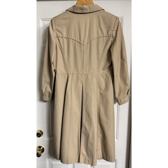 VNTG Made in Korean Feminine Tan Trench Coat 70s 80s Styling Small Spring Retro - Picture 1 of 5